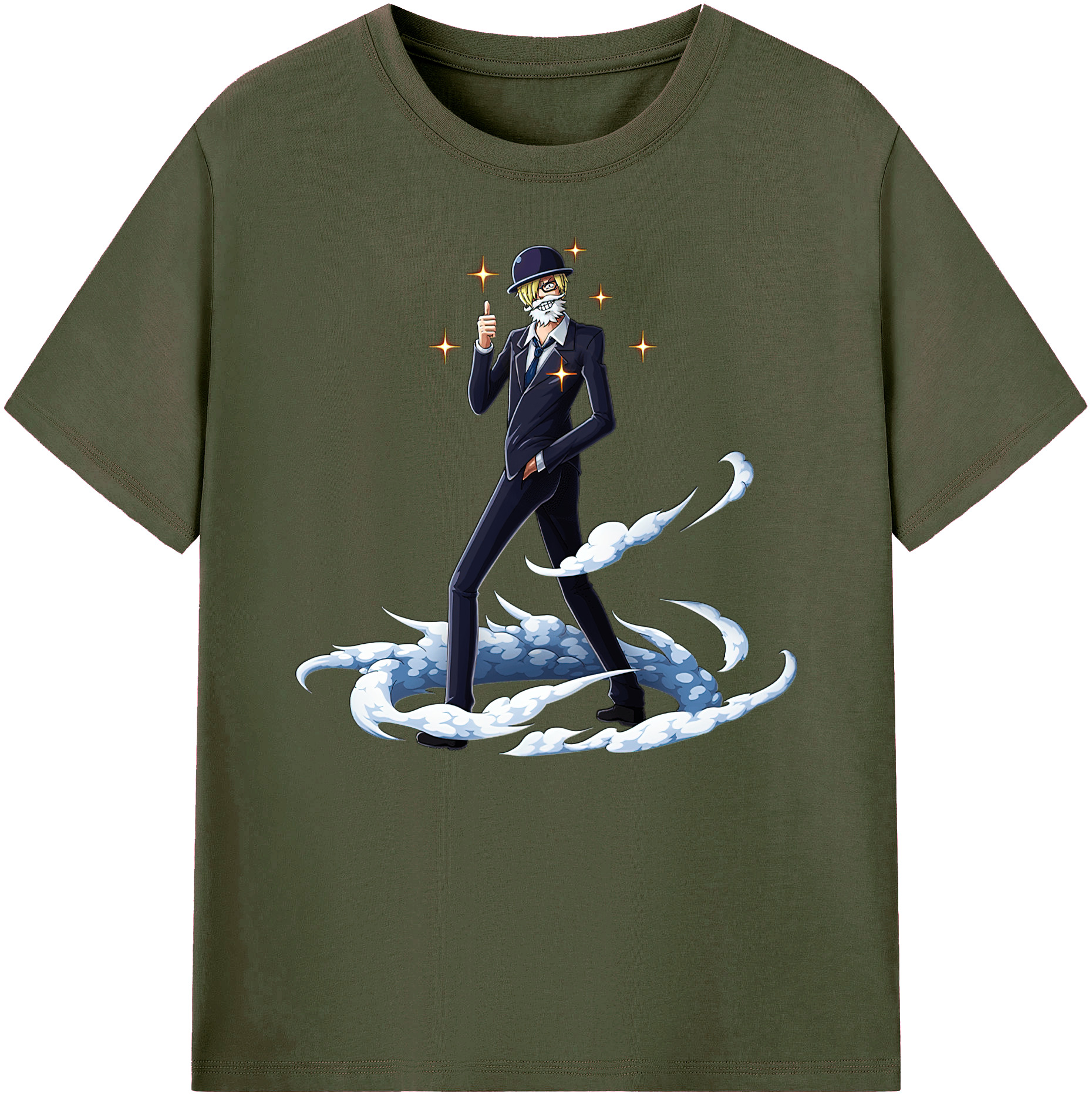（画像用） ワンピース サンジ ONE PIECE Sanji 綿100％ メンズ半袖Tシャツ｜肌触りやわらか＆通気性